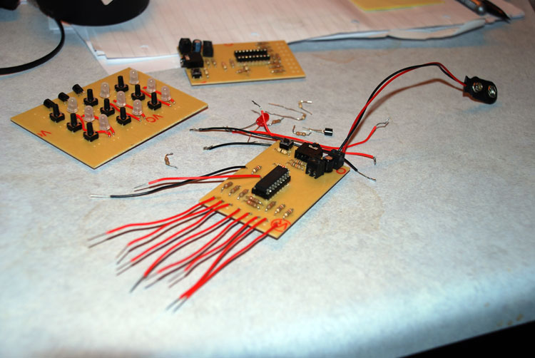 Soldering together the PCBs