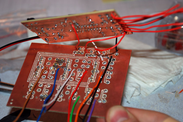 Routed circuit boards wired together