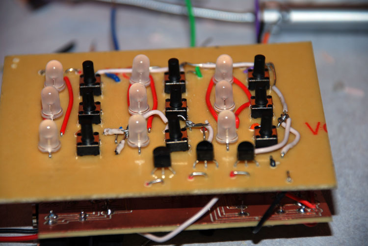 Closeup of the transistors on the circuit