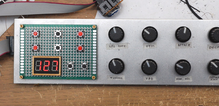 View of the new control panel, with buttons and 7-segment display