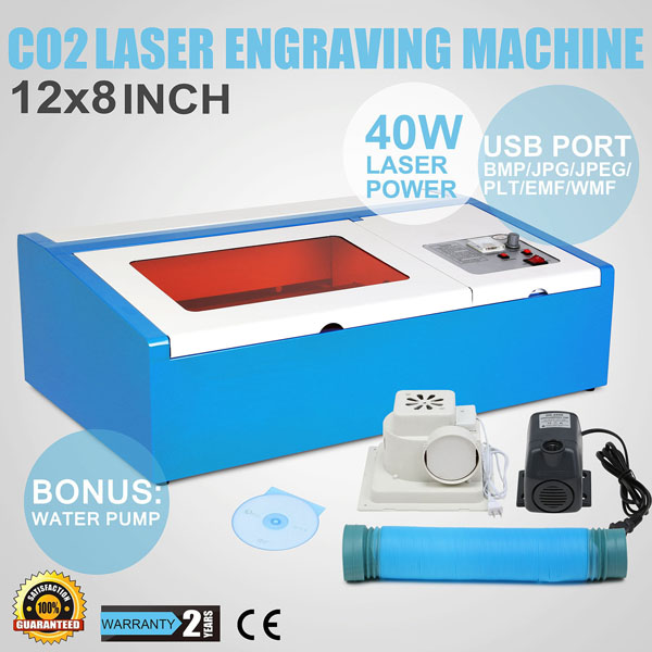 Laser Cutting Machine 2030 40W CO2 Wood Plastic Acrylic Laser Engraver New