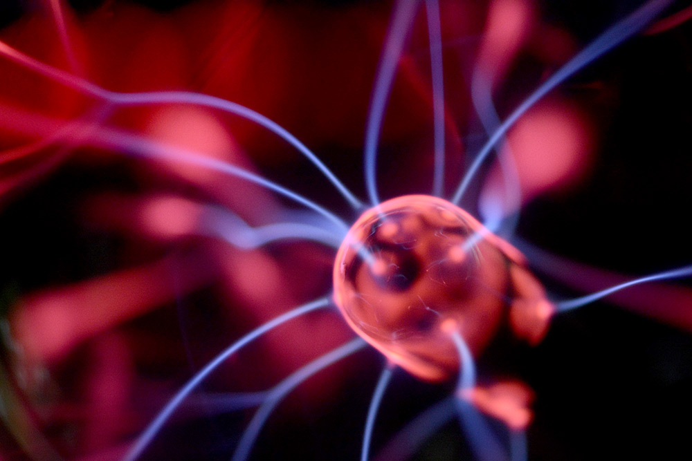 Macro shot of a plasma globe