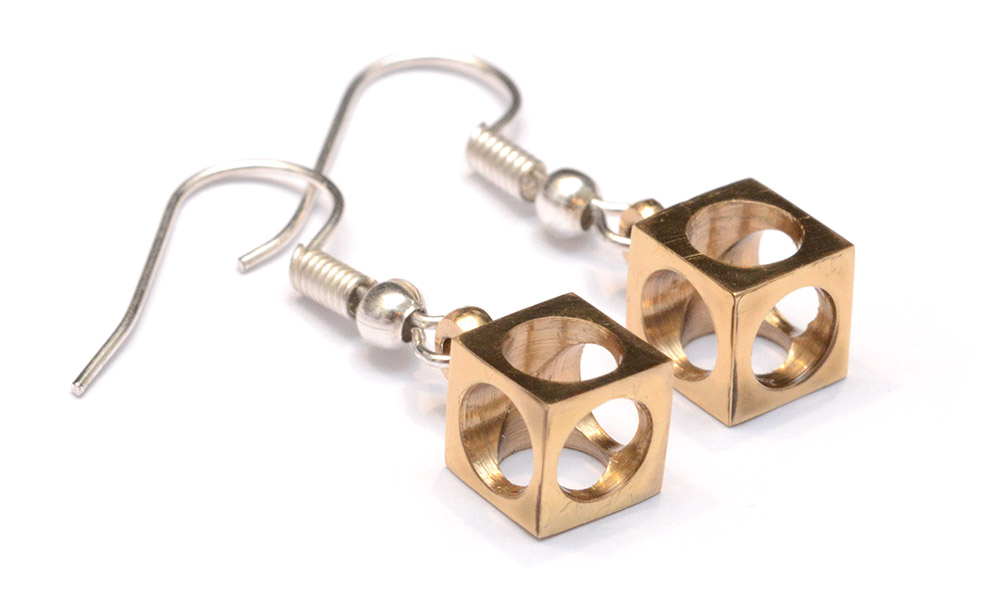 Finished cube earrings
