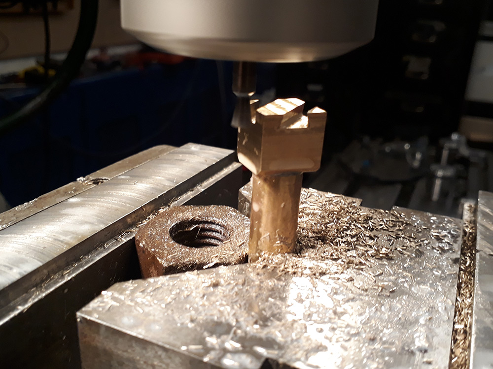 Milling the dovetail in brass