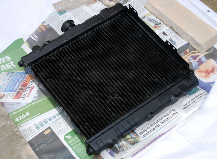 Modified radiator after spray painting