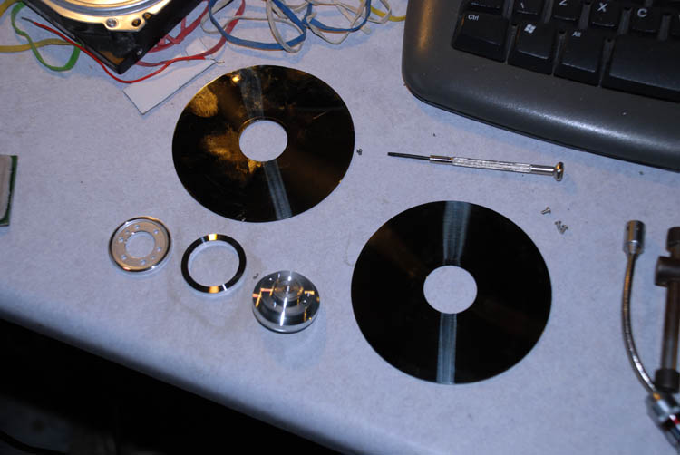 Dismantled hard drive platter