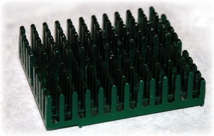 A donor heatsink with green anodizing
