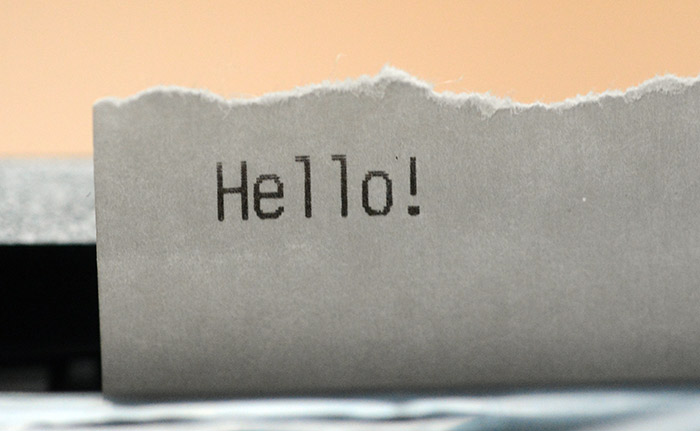 Hello! printed on thermal paper