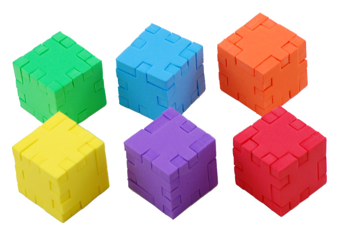 Foam Puzzle Organizer Cube 3 Color Mix