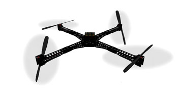Quadcopter with two rotors tilted