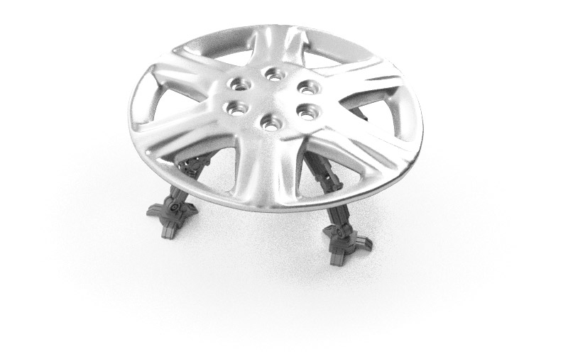 Render of the homing hubcap from above