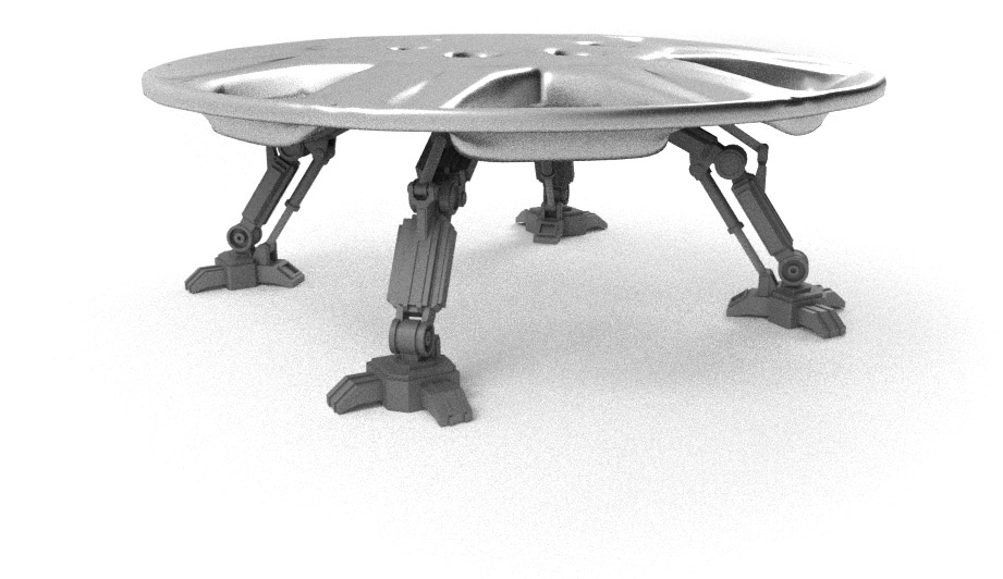 Render of the hubcap with legs extended, ready to return home