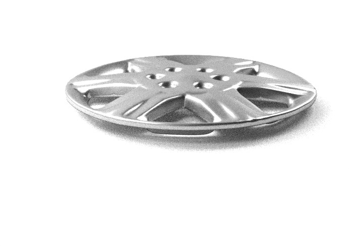 Render of an inconspiculous hubcap