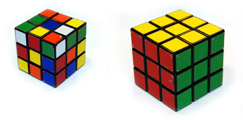 Rubik's cubes, solved and unsolved