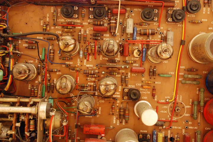 Valves on the circuit board and trimmer pots
