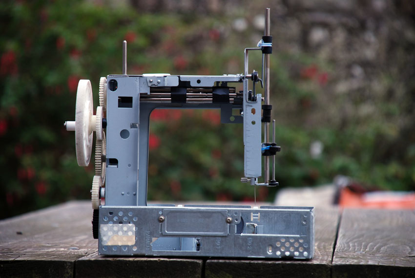 Sewing machine, side view
