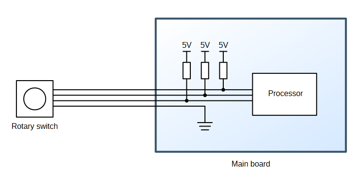 Schematic of how the rotary switch is connected