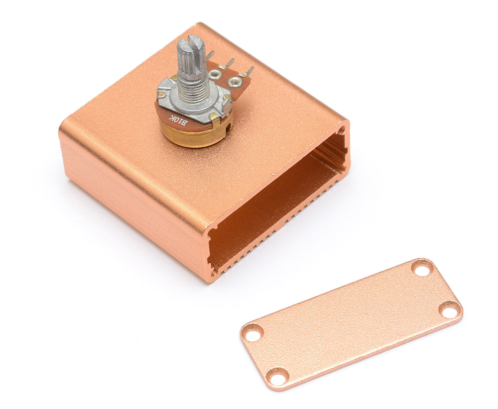 Regular potentiometer on top of the enclosure