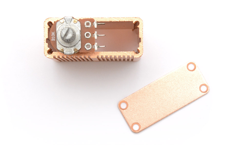 Regular potentiometer compared to the enclosure