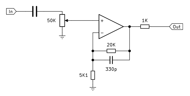 Schematic of output amplifier