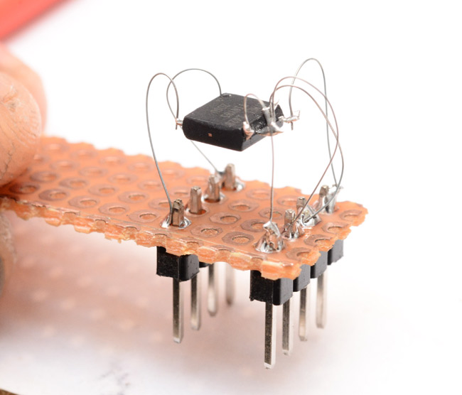 Legless ATtiny with microsoldering to make a breakout
