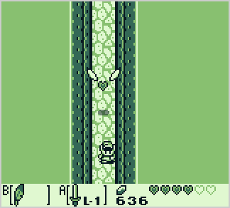 Animated screenshot of Link's Awakening showing heart piece without visual glitch
