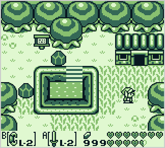 Animated screenshot of Link's Awakening with the menu opening and closing