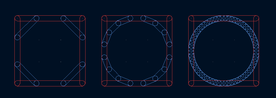 subdividing a square into a circle