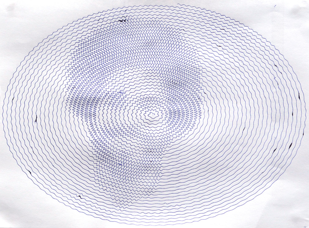 Oval squiggle plot in ballpoint