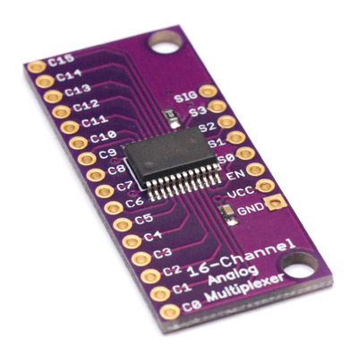 An analog multiplexer on a breakout board