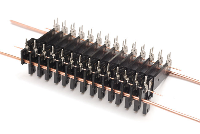 Fitting the linear potentiometers to rails