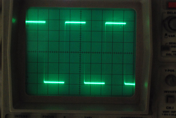 Square wave on the scope
