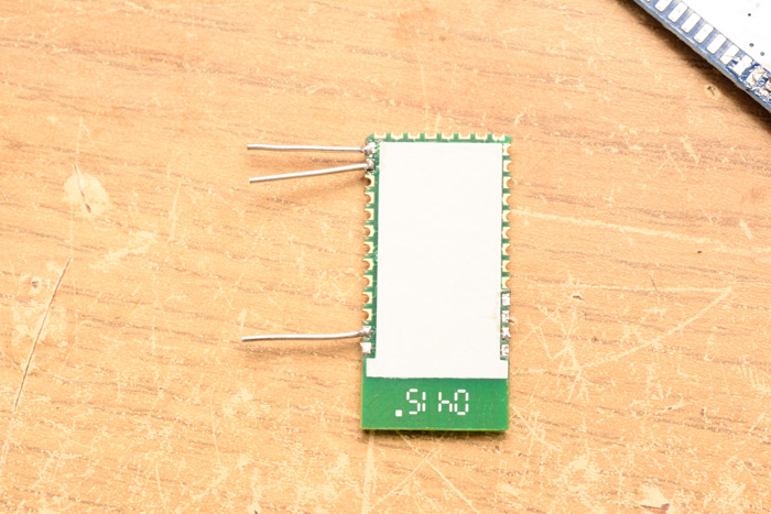 Soldering wires to the relevant pins on the bluetooth chip