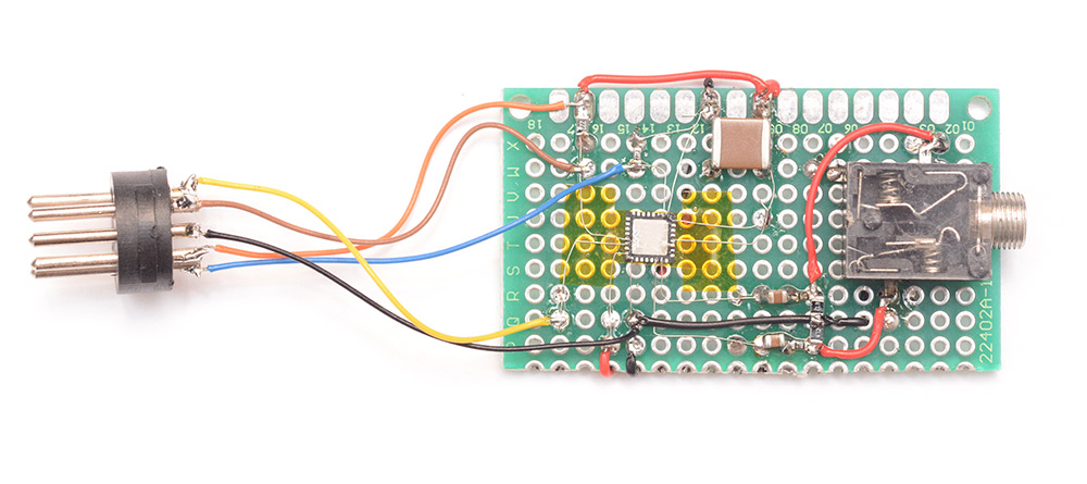 Prototype board for the STM32L432 chip with very thin wire soldering