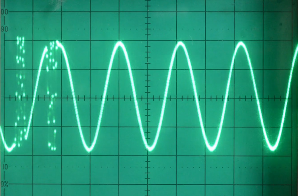 Oscilloscope trace of the second algorithm