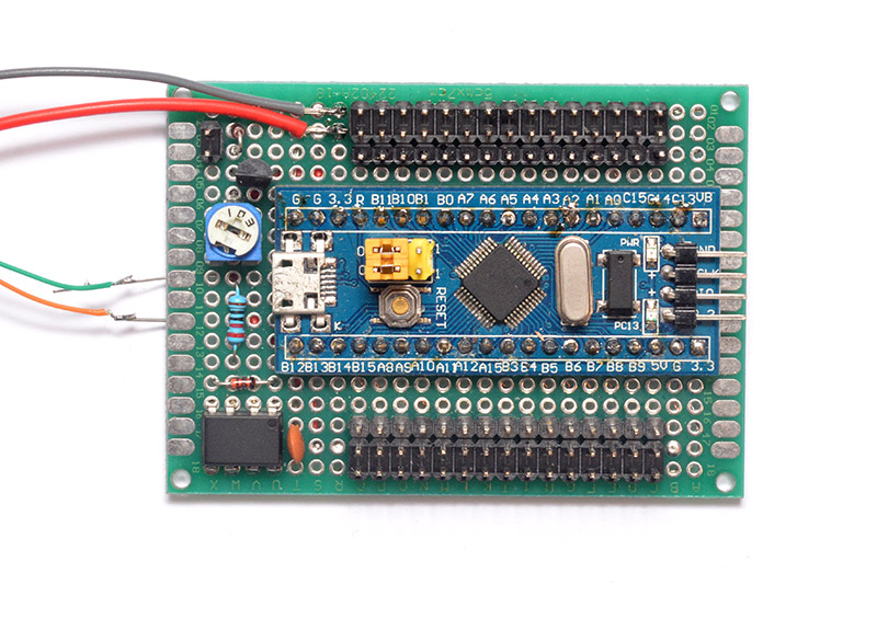 Top view of the musicbox circuitry