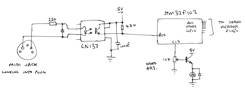 Schematic of the MIDI musicbox