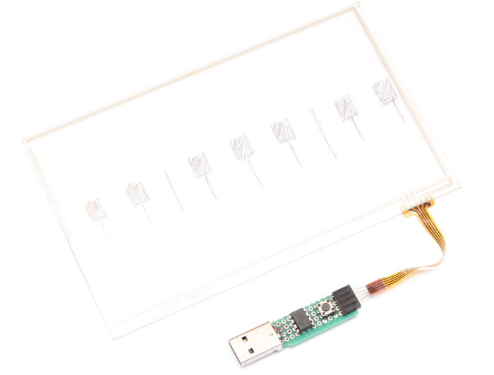 The circuit with touch screen attached