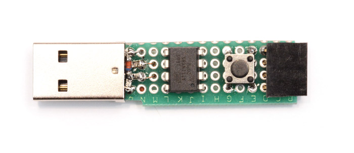 The ribbon controller circuit on protoboard