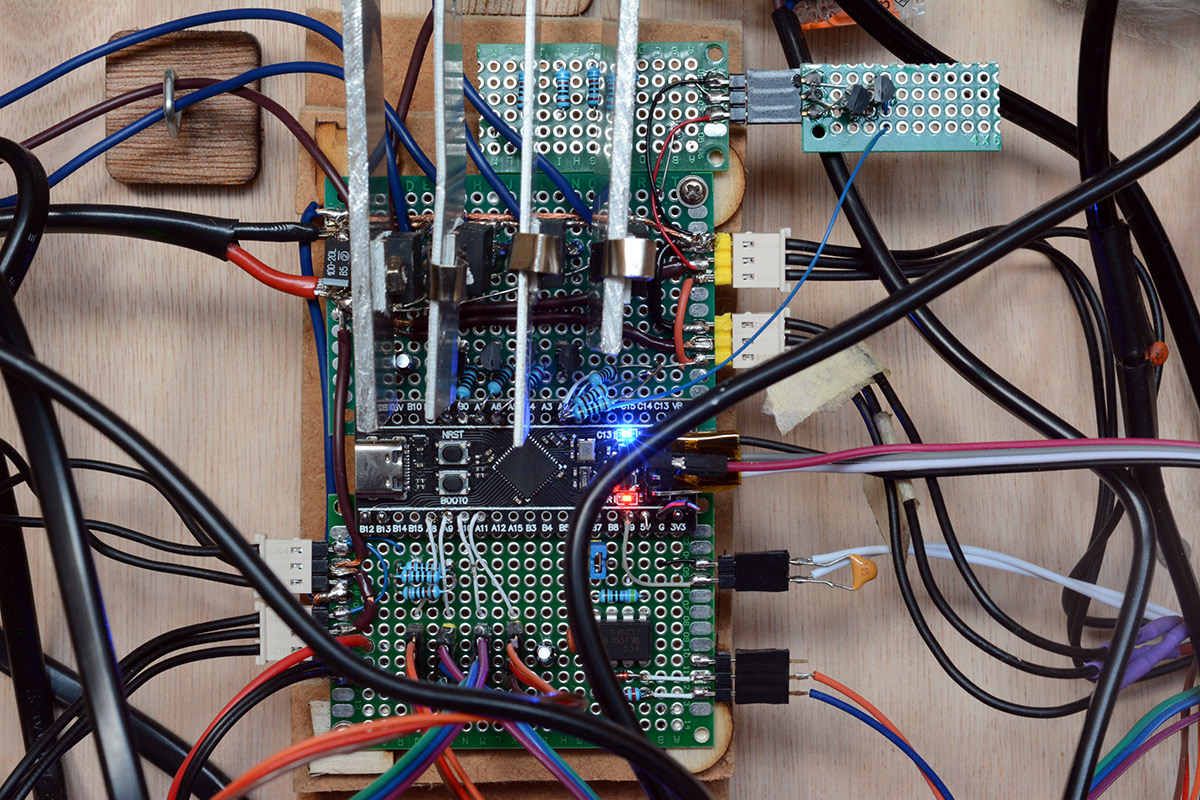 Closeup of circuit in its final form