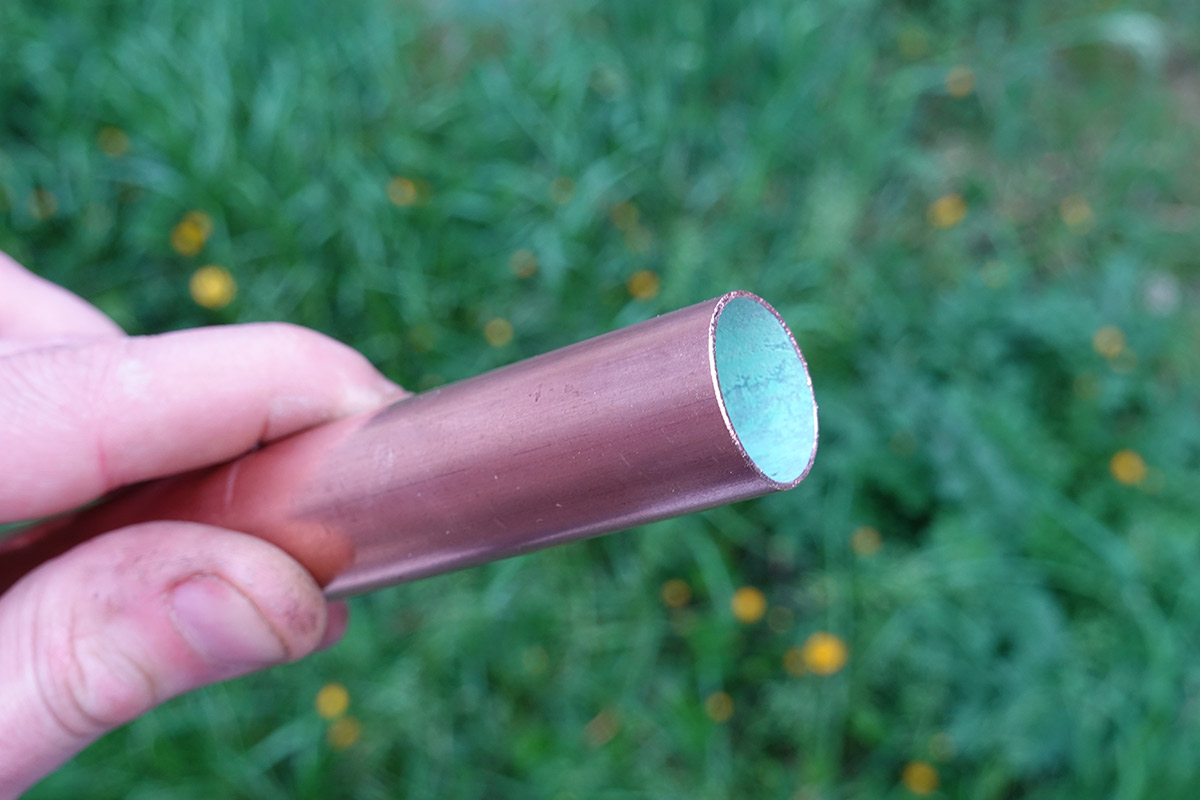Inside of the copper pipe