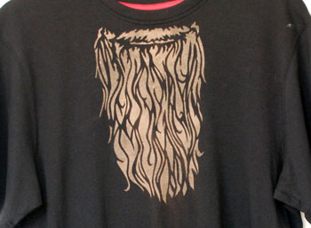 T-shirt stencil of a beard