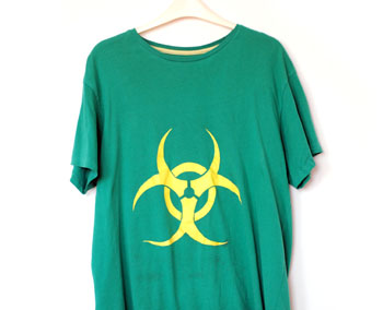 T-shirt stencil of biohazard