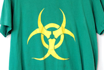 T-shirt stencil of biohazard