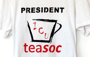 T-shirt stencil for the tea society