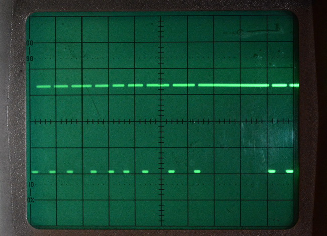 Oscilloscope trace of PPM signal