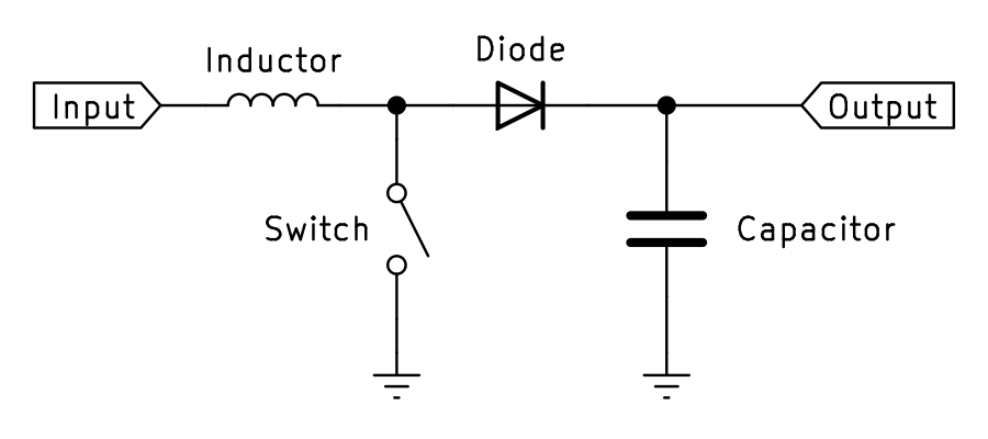 Schematic of a boost converter