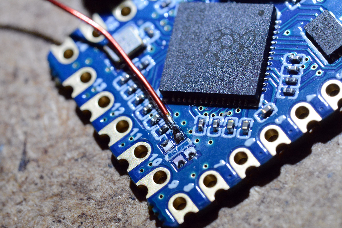 Wire soldered to GPIO16