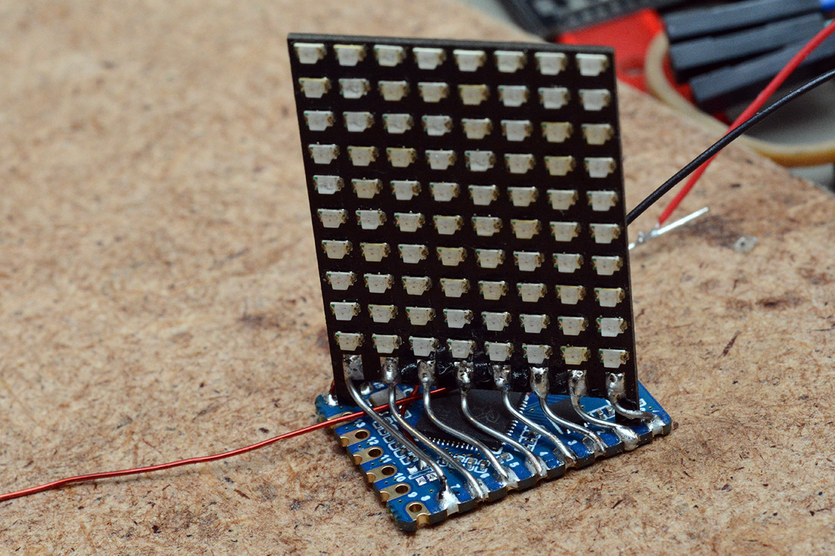 Matrix partly soldered into place