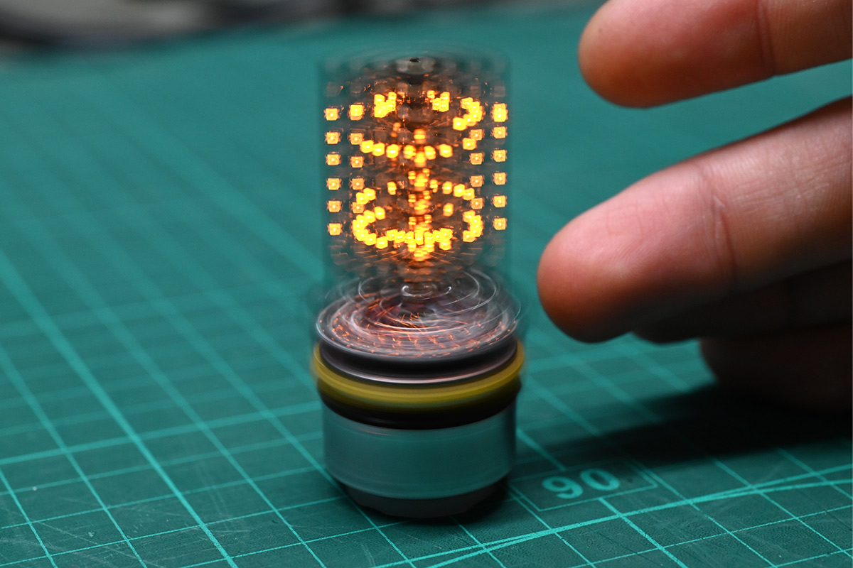 Volumetric display of the rotating cube